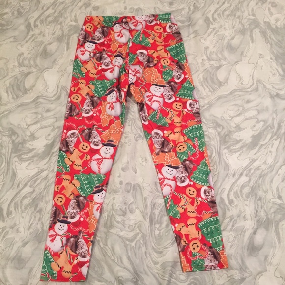 Ugly Christmas kitten cookie leggings - Picture 4 of 5